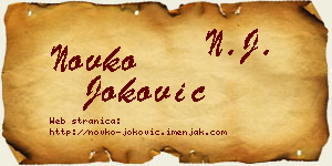 Novko Joković vizit kartica